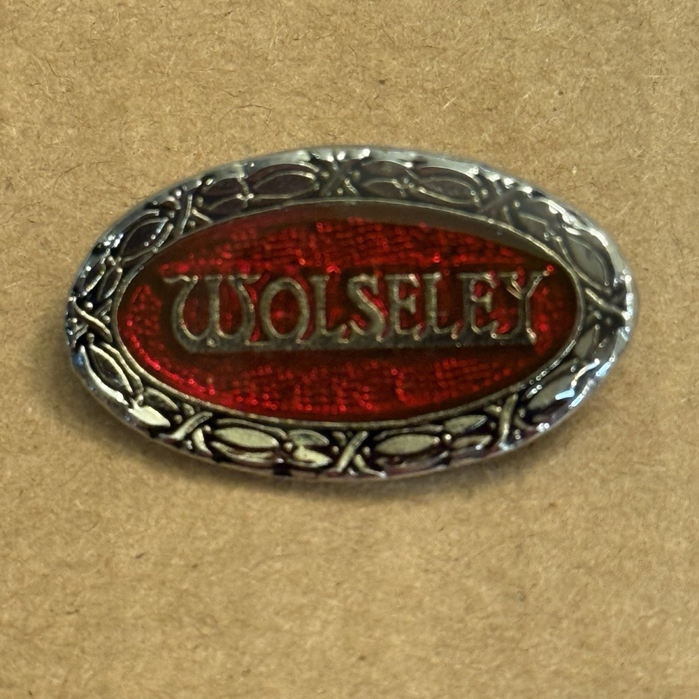 Wolseley Classic Car British European Oval Red Lapel Pin